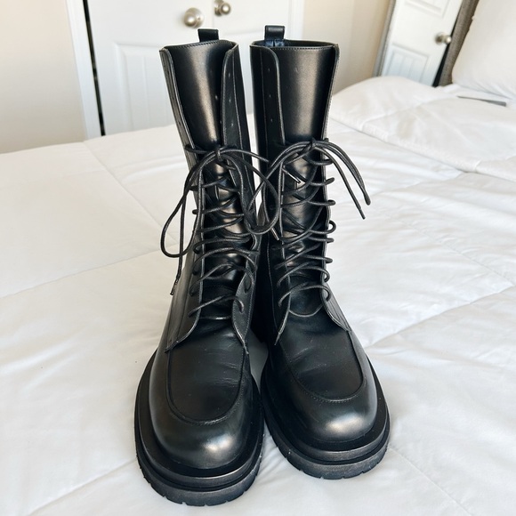 ❤️Magda Butrym Black Leather Combat Boots❤️ - Picture 3 of 6